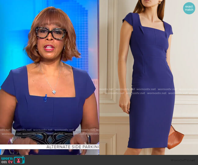 Jeddler Dress by Roland Mouret worn by Gayle King on CBS Mornings