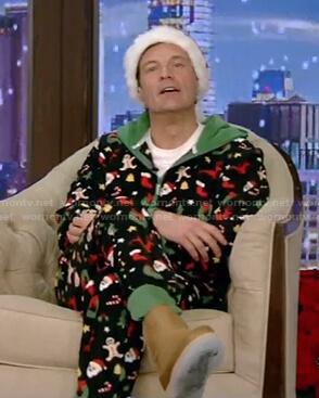 Ryan's cristmas onesie on Live with Kelly and Ryan