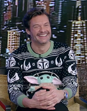 Ryan's Star Wars Yoda Christmas sweater on Live with Kelly and Ryan