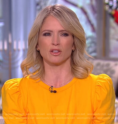 Sara's yellow puff sleeve top on The View