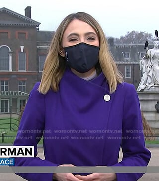 Sarah Harman’s purple wrap coat on Today