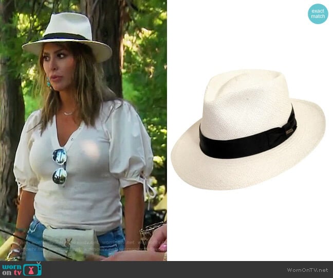 Straw Panama Hat by Scala worn by Kelly Dodd on The Real Housewives of Orange County