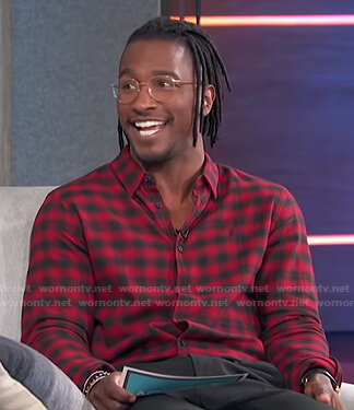 Scott’s red and black checked shirt on Access Hollywood