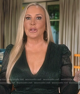 Shannon's green metallic top on The Real Housewives of Orange County