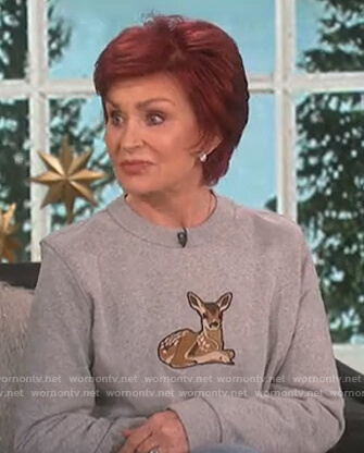Sharon's deer patch sweatshirt on The Talk