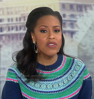 Sheilenne’s beaded fair isle sweater on Today