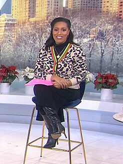 Sheinelle's leopard print cardigan on Today