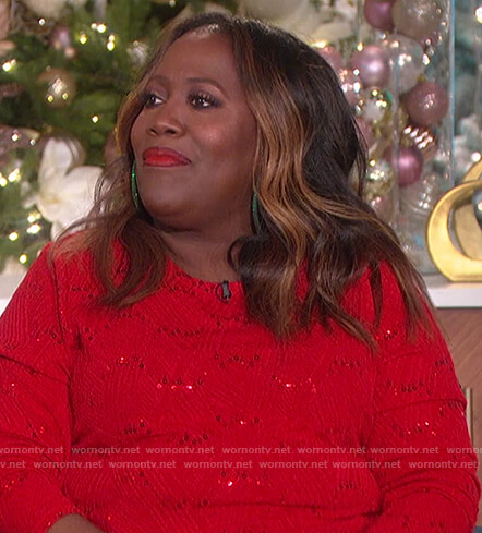 Sheryl's red sequined top on The Talk
