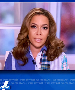 Sunny’s blue patchwork blouse on The View