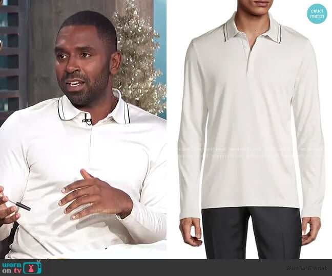 Sartorial Polo Shirt by Theory worn by Justin Sylvester on E! News