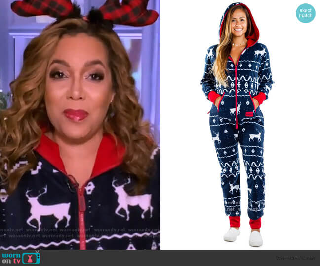 Blue Reindeer Jumpsuit by Tipsy Elves worn by Sunny Hostin on The View