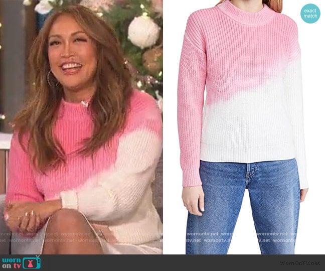 Ranch Road Tie Dye Sweater by Veda worn by Carrie Inaba on The Talk