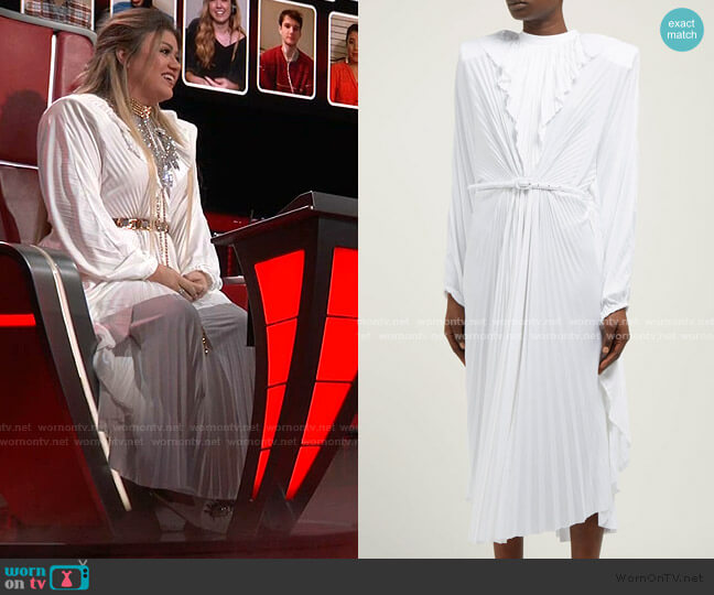 Draped Pleated Midi Dress by Vetements  worn by Kelly Clarkson  on The Voice