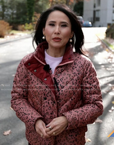 Vicky’s pink leopard puffer jacket on Today