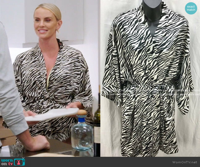 Zebra Print Short Robe by Victoria's Secret worn by Whitney Rose on The Real Housewives of Salt Lake City