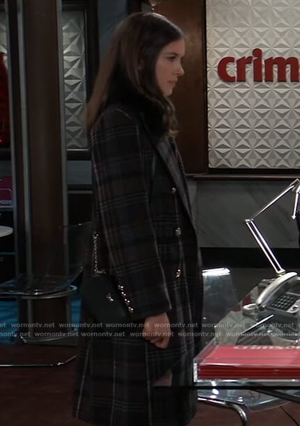 Willow's plaid shearling coat on General Hospital
