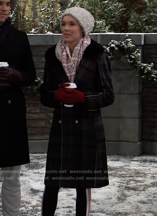 Willow’s grey plaid coat on General Hospital