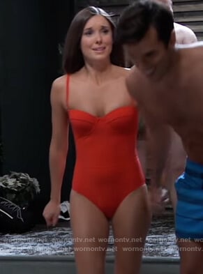 Willows red swimsuit on General Hospital