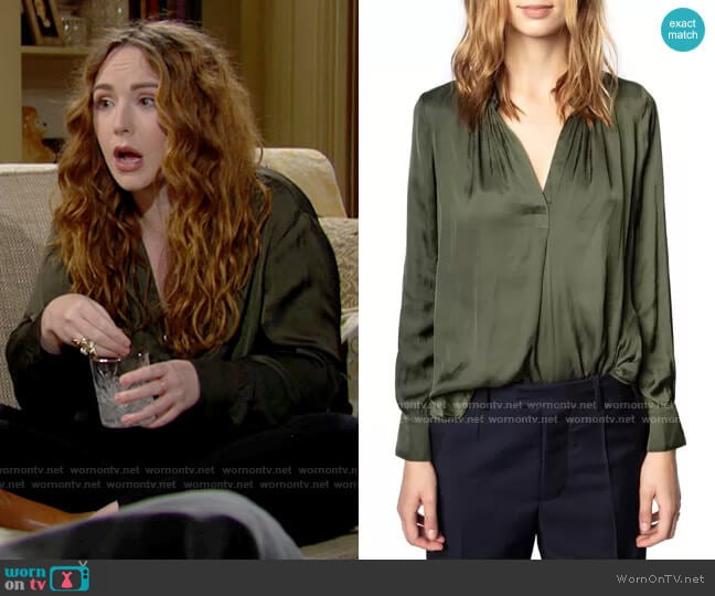 Zadig & Voltaire Tink Blouse worn by Mariah Copeland (Camryn Grimes) on The Young and the Restless