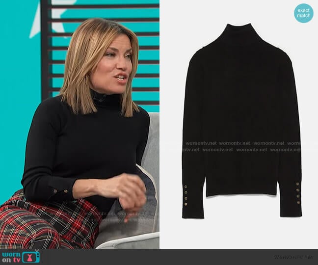 High Collar Knit Sweater by Zara worn by Kit Hoover on Access Hollywood