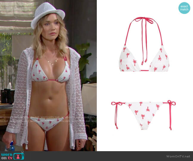 Zimmermann Fiesta Contrast Mini Tri worn by Flo Fulton (Katrina Bowden) on The Bold and the Beautiful