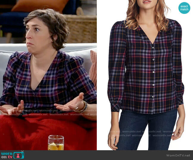 1.State Plaid Blouse worn by Kat Silver (Mayim Bialik) on Call Me Kat