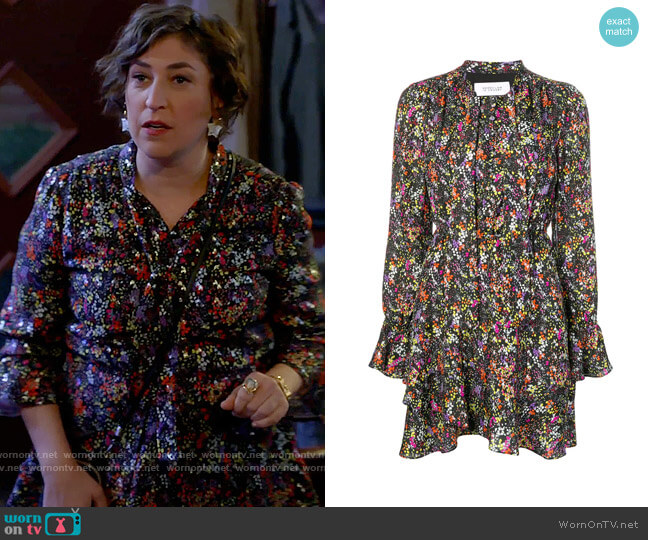 Derek Lam 10 Crosby Long-sleeved floral dress worn by Kat Silver (Mayim Bialik) on Call Me Kat