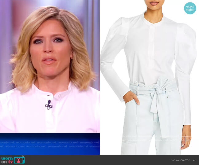 Robbie Jersey Poplin Top by A.L.C. worn by Sara Haines on The View