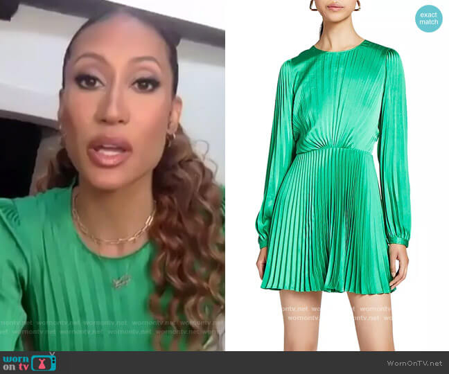 Tavi Pleated Mini Dress by A.L.C. worn by Elaine Welteroth on The Talk