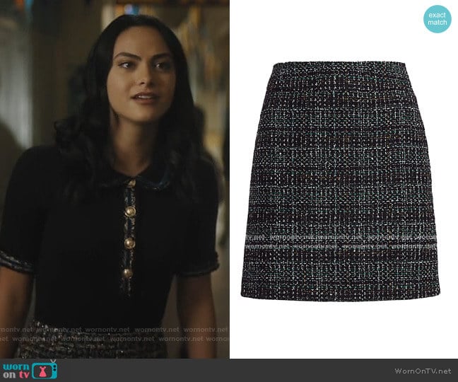 Tweed Pencil Skirt by Akris Punto worn by Veronica Lodge (Camila Mendes) on Riverdale