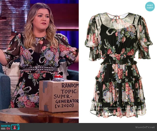 Pretty Things Mini Dress by Alice McCall worn by Kelly Clarkson on The Kelly Clarkson Show