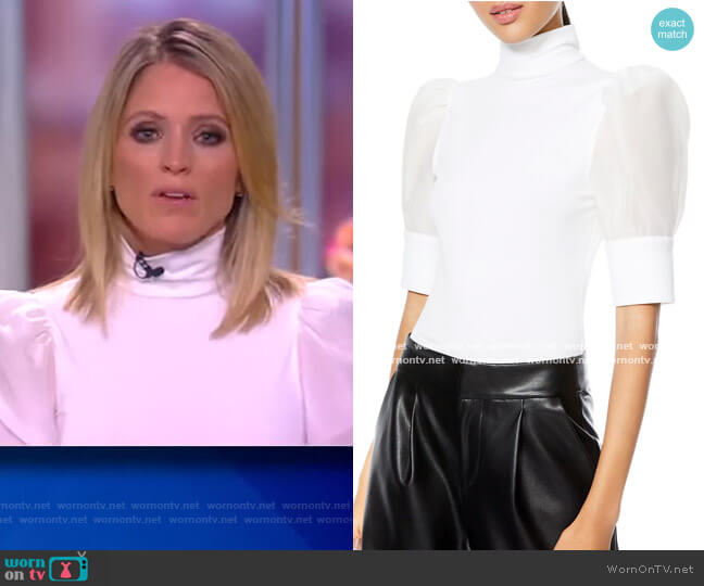 WornOnTV: Sara’s white puff sleeve top on The View | Sara Haines ...