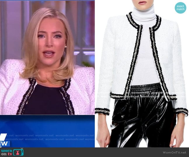 Kidman embellished metallic tweed jacket by Alice + Olivia worn by Meghan McCain on The View