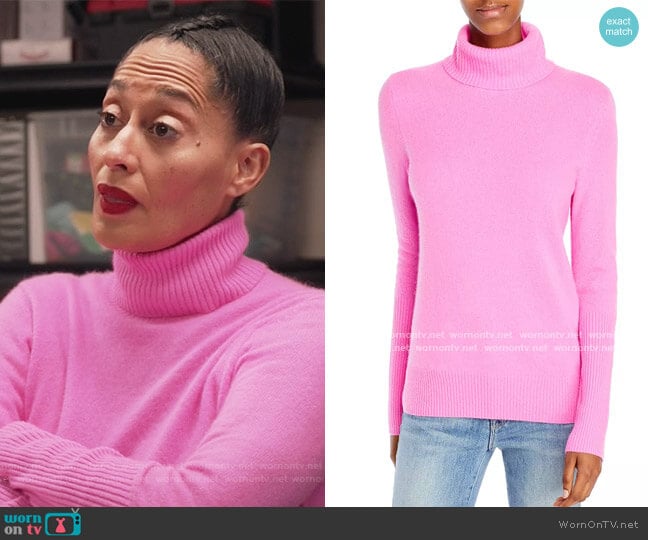 Cashmere Turtleneck Sweater by Aqua Cashmere worn by Rainbow Johnson (Tracee Ellis Ross) on Black-ish