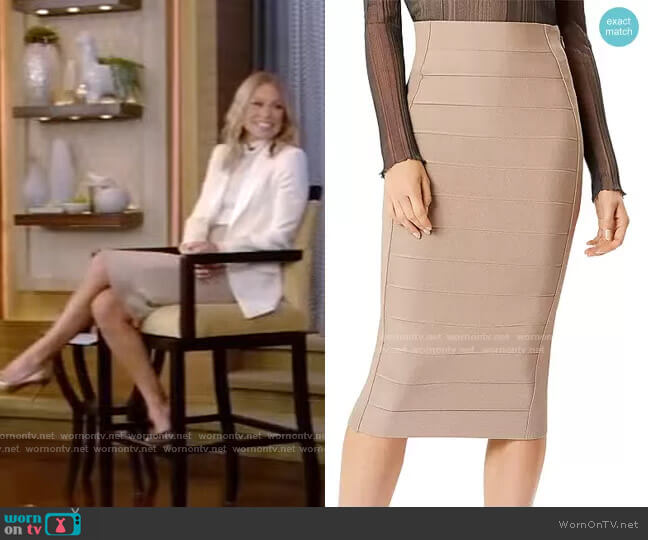 Bandage Pencil Skirt by Herve Leger worn by Kelly Ripa  on Live with Kelly & Ryan
