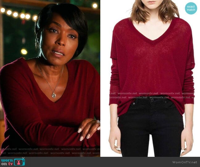 Brume Sweater by Zadig and Voltaire worn by Athena Grant (Angela Bassett) on 9-1-1