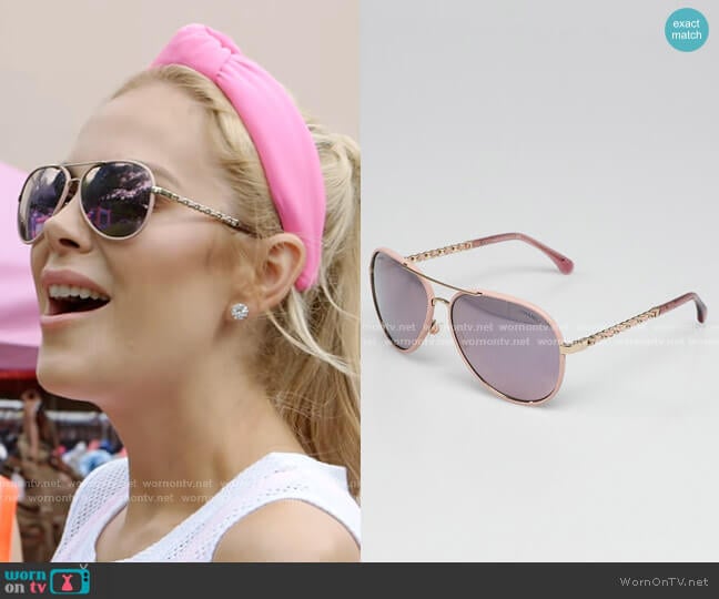 CC Aviator Pilot Sunglasses by Chanel worn by Kameron Westcott on The Real Housewives of Dallas