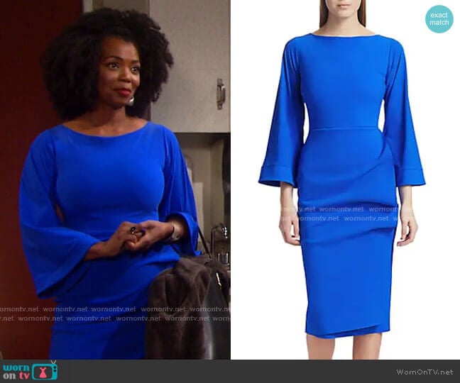 WornOnTV: Valerie’s blue bell sleeve dress on Days of our Lives ...