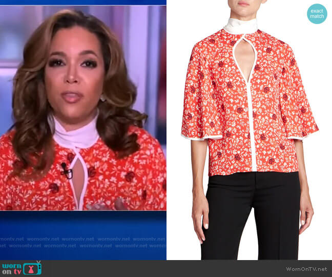 WornOnTV: Sunny’s red floral keyhole blouse on The View | Sunny Hostin ...