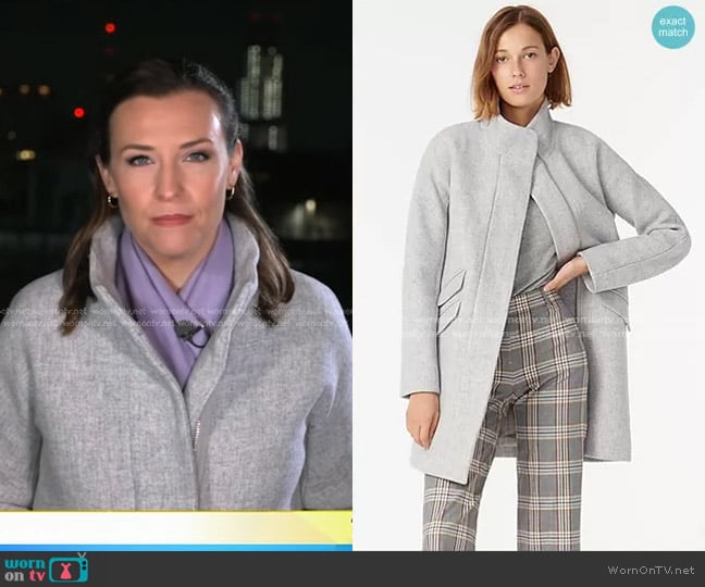 Cocoon coat in Italian stadium by J. Crew worn by Mary Bruce on Good Morning America