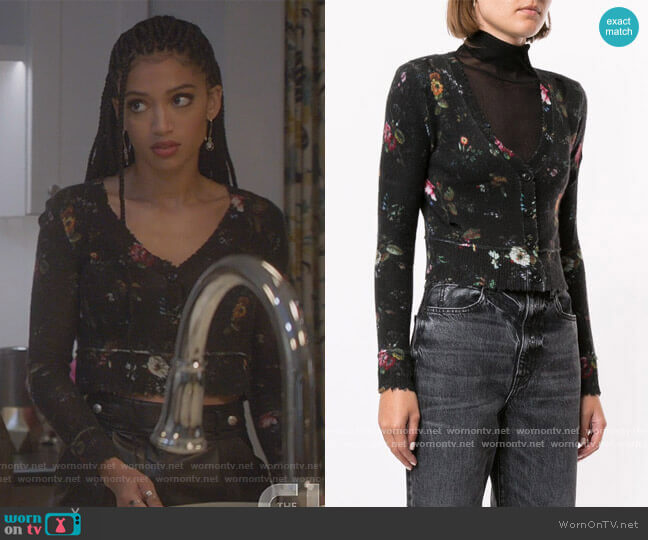 WornOnTV: Olivia’s black floral cardigan on All American | Samantha ...