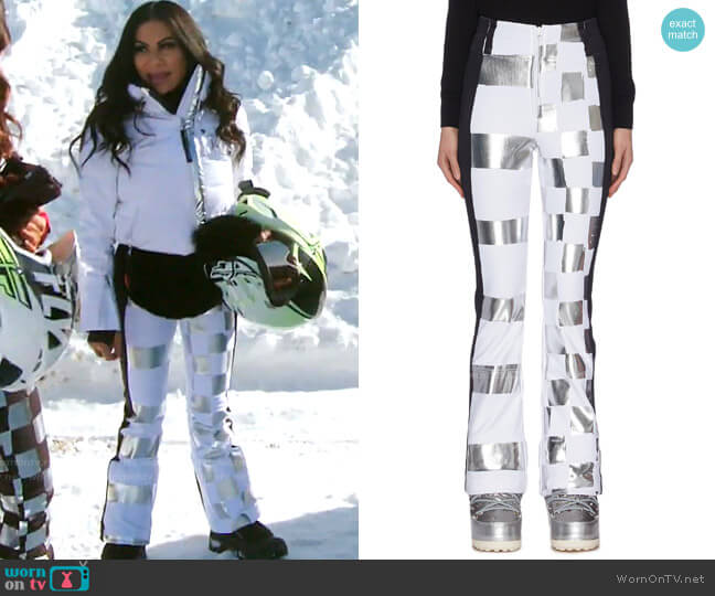 Dami Metallic Check Ski Pants by Rossignol x Jcc worn by Jen Shah on The Real Housewives of Salt Lake City