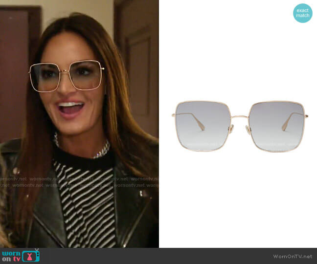 Square Metal Sunglasses by Dior worn by Lisa Barlow on The Real Housewives of Salt Lake City