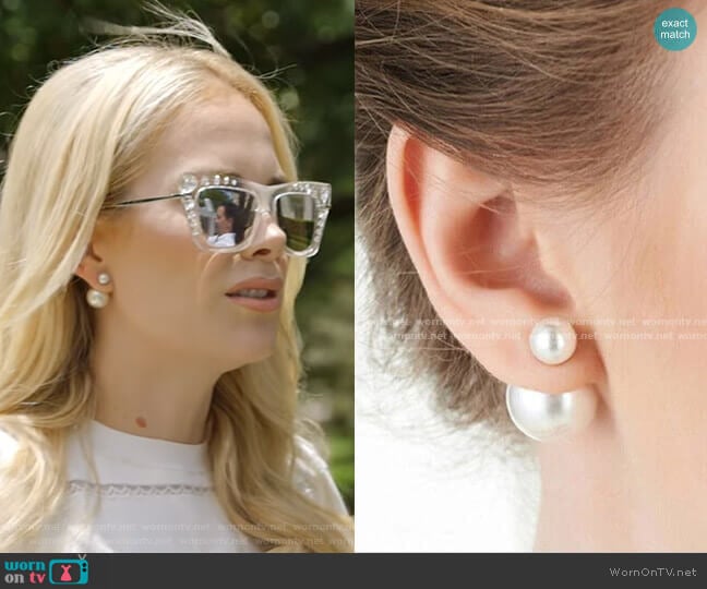 Double Pearl Stud Earrings by Sonja worn by Kameron Westcott on The Real Housewives of Dallas