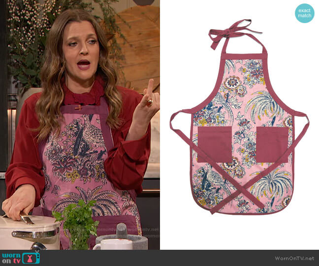 Tropical Toile Apron by Drew Barrymore Home worn by Drew Barrymore  on The Drew Barrymore Show
