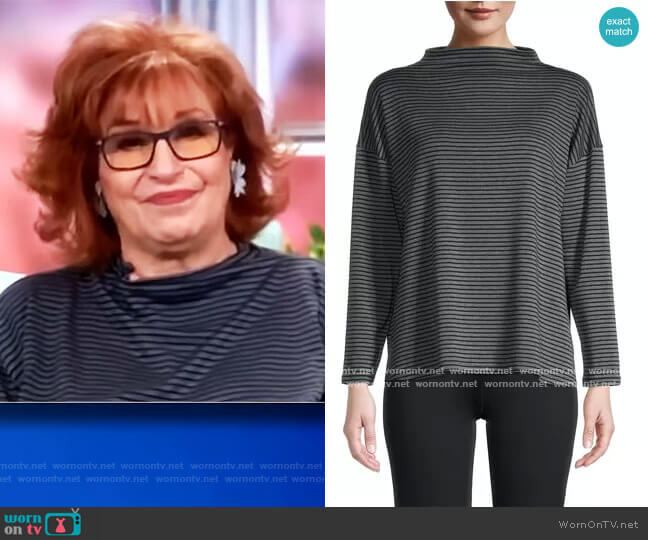 Striped Funnel Neck Top by Eileen Fisher worn by Joy Behar  on The View