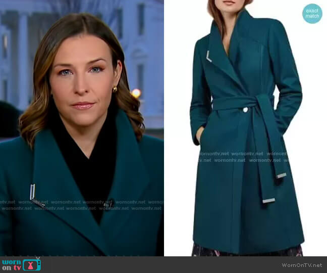 Ellgenic Long Belted Coat by Ted Baker worn by Mary Bruce on Good Morning America