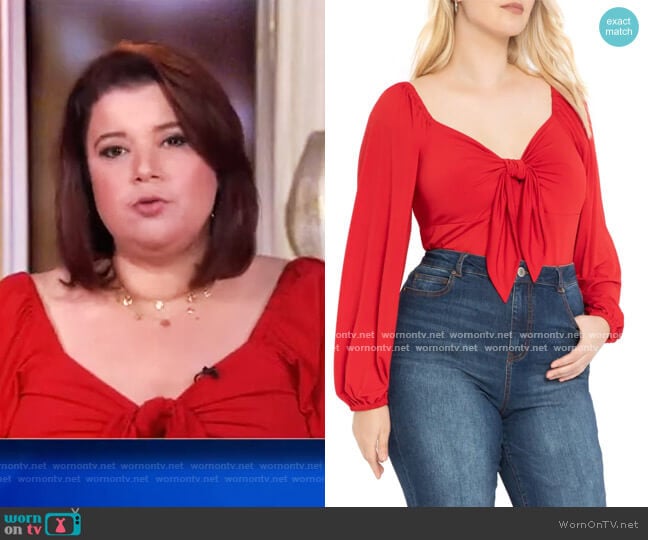 Sweetheart Puff Sleeve Top by Eloquii worn by Ana Navarro on The View