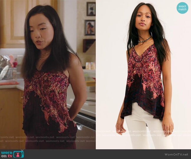 Way You Walk Printed Cami by Free People worn by Janet (Andrea Bang) on Kims Convenience