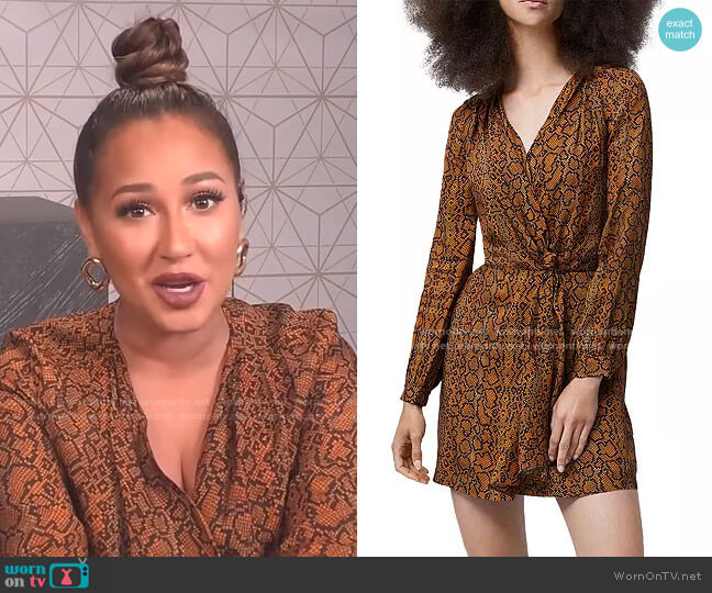 Erina Drape Knot Printed Dress by French Connection worn by Adrienne Houghton on The Real